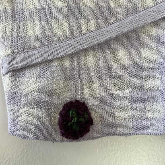 Zara S lavender lilac  gingham plaid crop - Picture 8 of 8